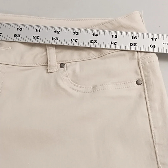 Skinny Super Soft Brushed Stretch Jeans Cream Large Regular - Picture 4 of 11